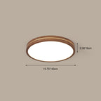 Moderna Luce a Soffitto LED Slim in Legno di Noce