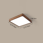 Moderna Luce a Soffitto LED Slim in Legno di Noce