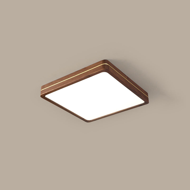 Moderna Luce a Soffitto LED Slim in Legno di Noce
