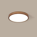 Moderna Luce a Soffitto LED Slim in Legno di Noce