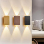 Lampada da Parete LED a Pannello Piano Rettangolare in Alluminio Minimalista Nordico con 2 Luci