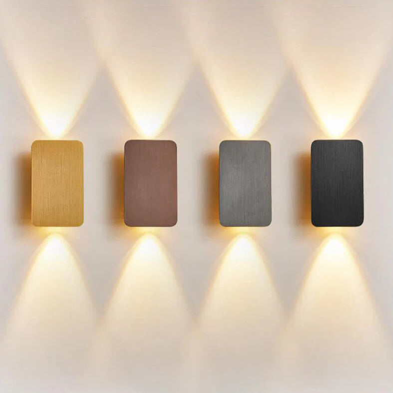 Lampada da Parete LED a Pannello Piano Rettangolare in Alluminio Minimalista Nordico con 2 Luci