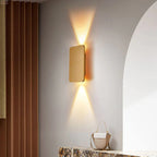 Lampada da Parete LED a Pannello Piano Rettangolare in Alluminio Minimalista Nordico con 2 Luci