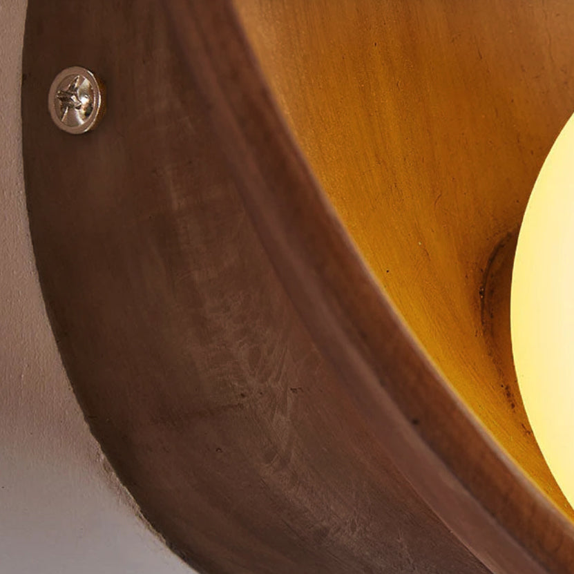 Applique da Parete Lampada Moderna Minimalista Rotonda in Ferro e Resina con 1 Luce