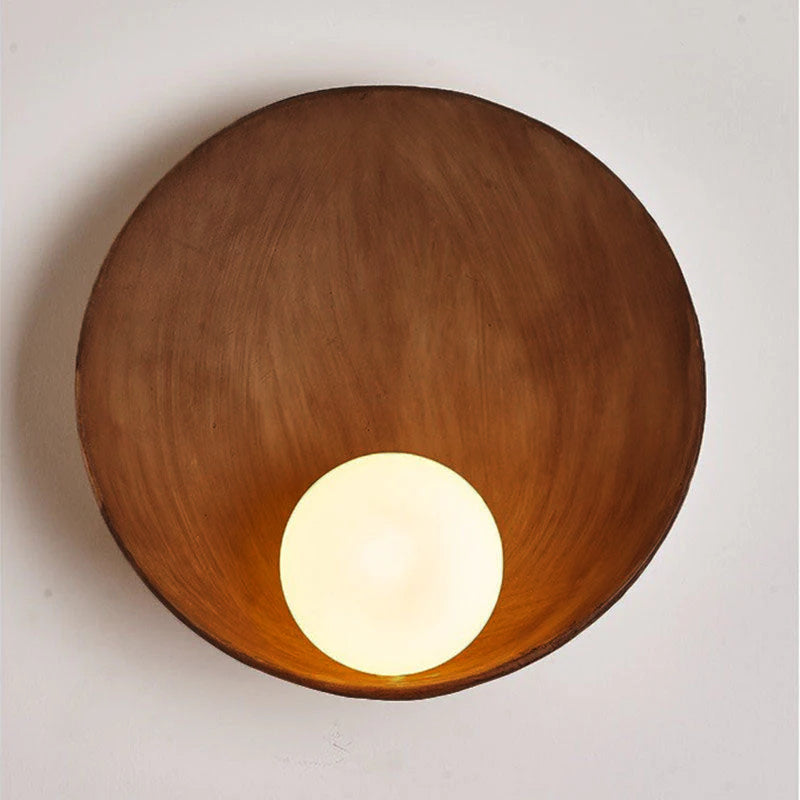 Applique da Parete Lampada Moderna Minimalista Rotonda in Ferro e Resina con 1 Luce