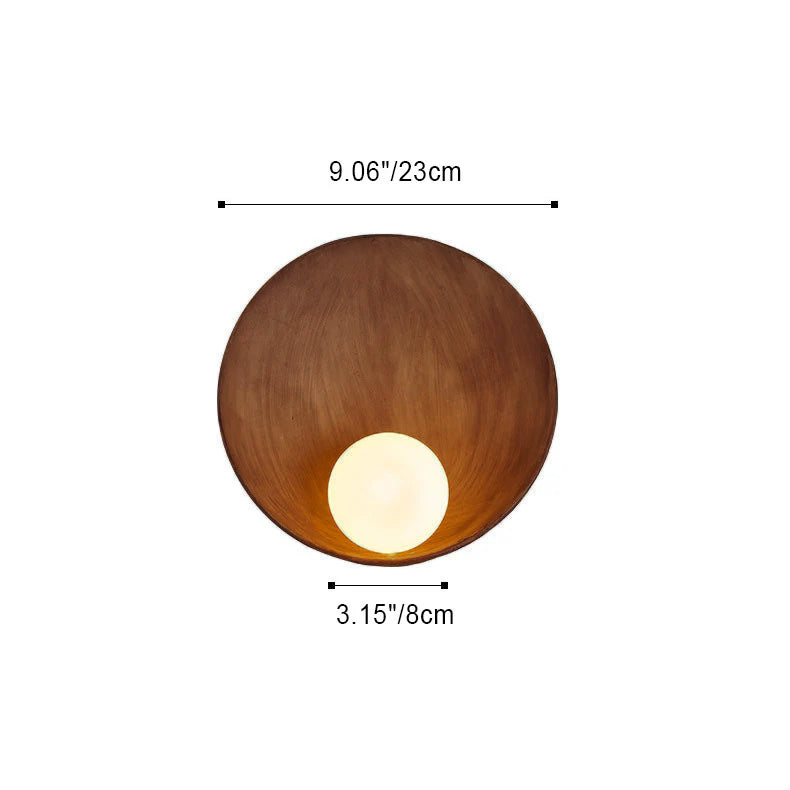 Applique da Parete Lampada Moderna Minimalista Rotonda in Ferro e Resina con 1 Luce
