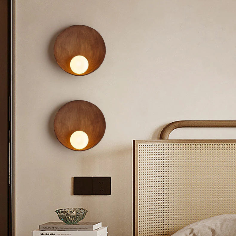 Applique da Parete Lampada Moderna Minimalista Rotonda in Ferro e Resina con 1 Luce