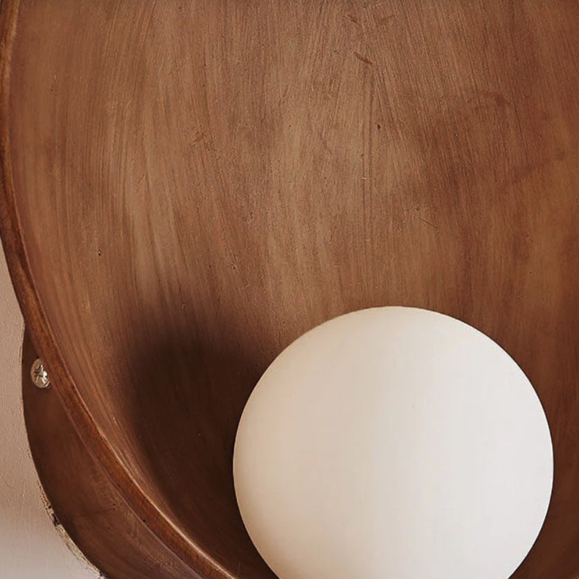 Applique da Parete Lampada Moderna Minimalista Rotonda in Ferro e Resina con 1 Luce