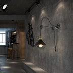 Applique da Parete con Pulley in Ferro Battuto Retro Industriale a 1 Luce