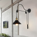Applique da Parete con Pulley in Ferro Battuto Retro Industriale a 1 Luce