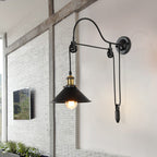 Applique da Parete con Pulley in Ferro Battuto Retro Industriale a 1 Luce