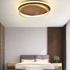 Lampada da soffitto LED circolare minimalista nordica in legno di noce