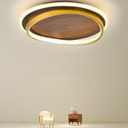 Lampada da soffitto LED circolare minimalista nordica in legno di noce