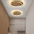 Lampada da soffitto LED circolare minimalista nordica in legno di noce