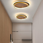 Lampada da soffitto LED circolare minimalista nordica in legno di noce