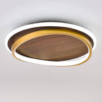 Lampada da soffitto LED circolare minimalista nordica in legno di noce