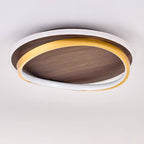 Lampada da soffitto LED circolare minimalista nordica in legno di noce
