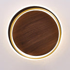 Lampada da soffitto LED circolare minimalista nordica in legno di noce