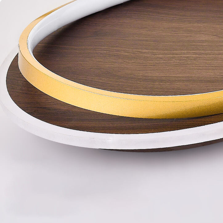Lampada da soffitto LED circolare minimalista nordica in legno di noce