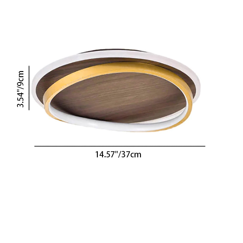 Lampada da soffitto LED circolare minimalista nordica in legno di noce