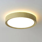 Moderno Semplice Lampadario Rotondo in Legno con Finitura in Ferro LED