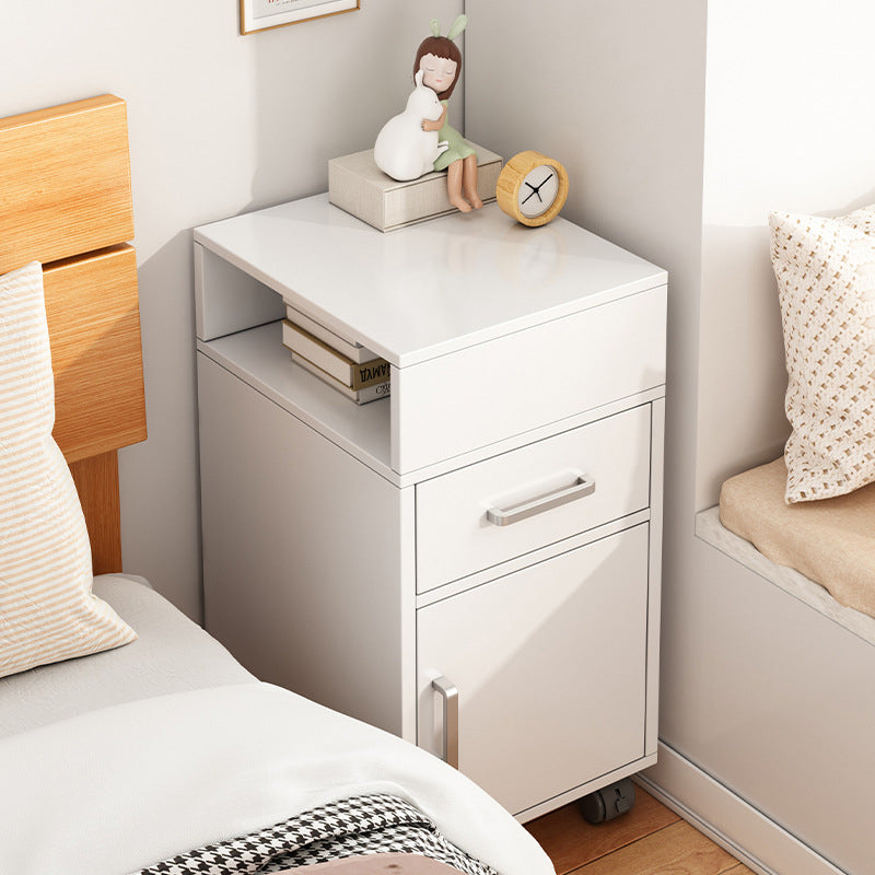 Comodino Moderno Minimalista in MDF Rettangolare con 1 Cassetto per Camera da Letto