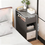 Comodino Moderno Minimalista in MDF Rettangolare con 1 Cassetto per Camera da Letto