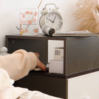 Comodino Moderno Minimalista in MDF Rettangolare con 1 Cassetto per Camera da Letto