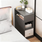 Comodino Moderno Minimalista in MDF Rettangolare con 1 Cassetto per Camera da Letto