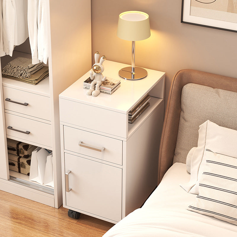 Comodino Moderno Minimalista in MDF Rettangolare con 1 Cassetto per Camera da Letto