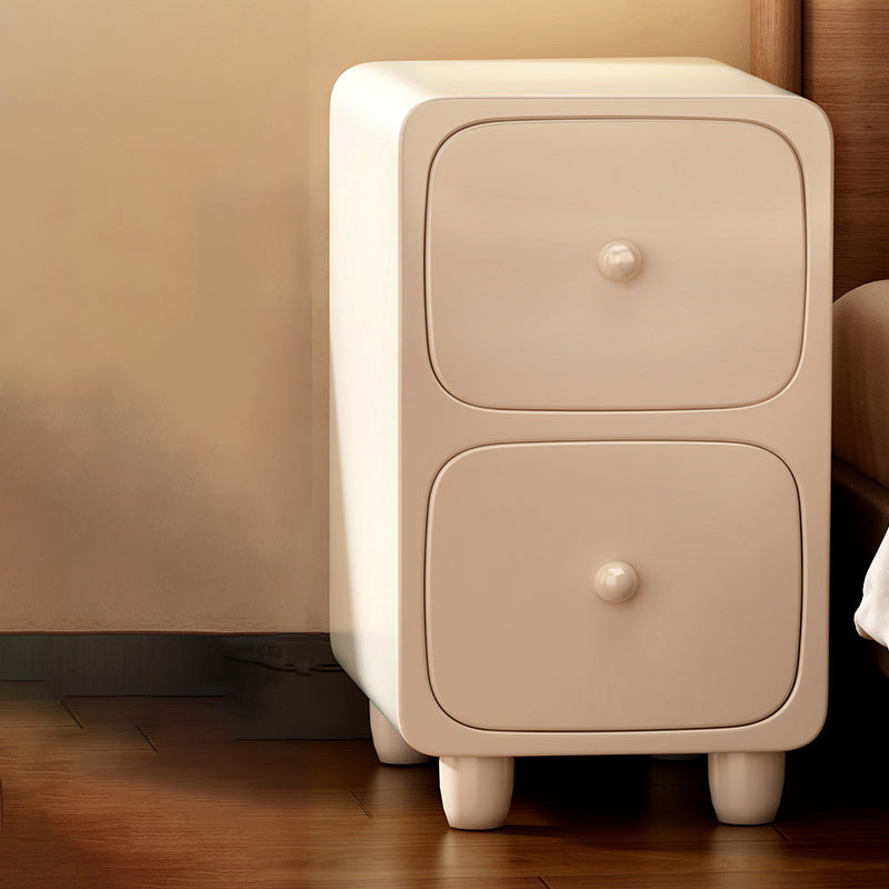 Comodino Rettangolare Ultra-Sottile in MDF di Media Densità di Stile Scandinavo Contemporaneo 1/2 Cassetto per Camera da Letto