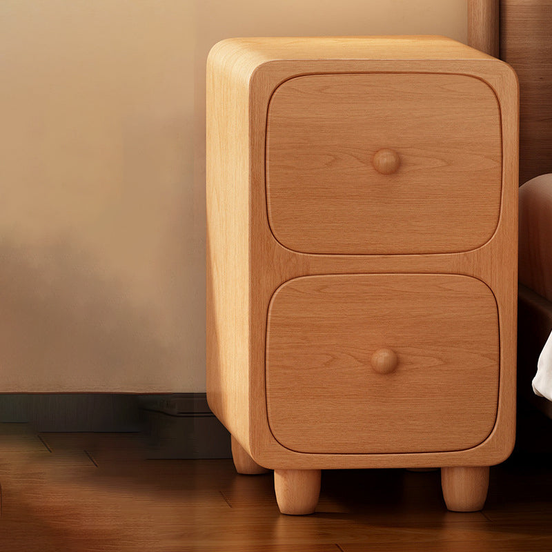 Comodino Rettangolare Ultra-Sottile in MDF di Media Densità di Stile Scandinavo Contemporaneo 1/2 Cassetto per Camera da Letto