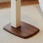 Tavolino Laterale Rotante Regolabile in Altezza in MDF e Finta Pelle Stile Sella, Rectangolare, Contemporaneo Scandinavo, per Soggiorno
