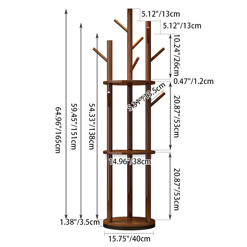 Albero Rotondo Contemporaneo in Legno Massello di Pino con Fibra di Legno a Media Densità per Ingressi e Camere da Letto