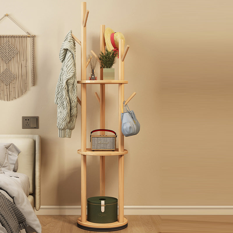 Albero Rotondo Contemporaneo in Legno Massello di Pino con Fibra di Legno a Media Densità per Ingressi e Camere da Letto