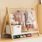 Albero per Bambini Pieghevole Rettangolare Naturale in Bambù Nan Scandinavo Contemporaneo 2/4-Tier per Camera da Letto