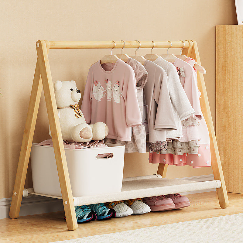 Albero per Bambini Pieghevole Rettangolare Naturale in Bambù Nan Scandinavo Contemporaneo 2/4-Tier per Camera da Letto