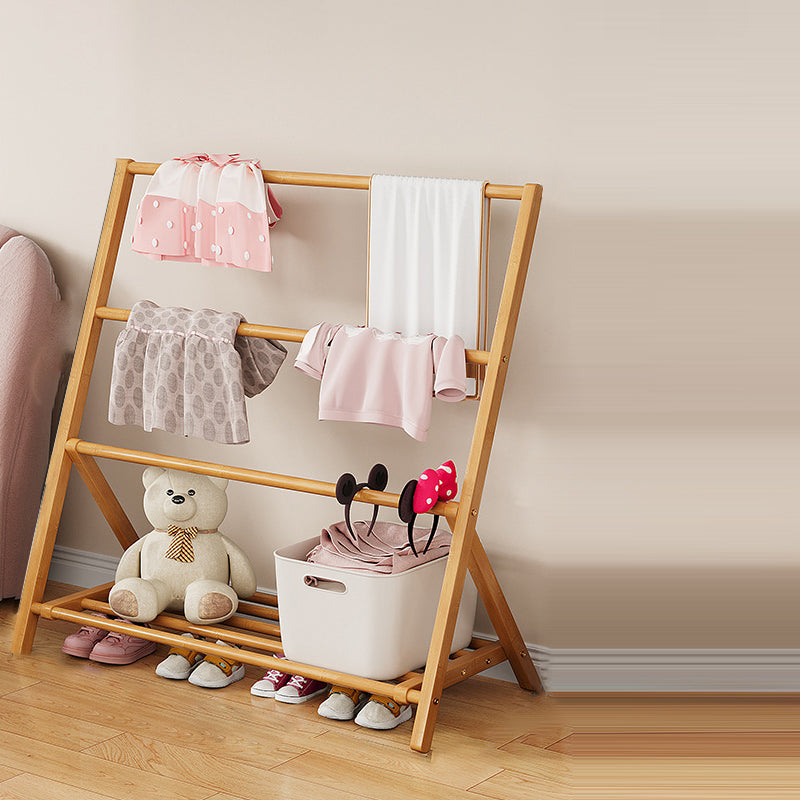 Albero per Bambini Pieghevole Rettangolare Naturale in Bambù Nan Scandinavo Contemporaneo 2/4-Tier per Camera da Letto