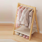 Albero per Bambini Pieghevole Rettangolare Naturale in Bambù Nan Scandinavo Contemporaneo 2/4-Tier per Camera da Letto