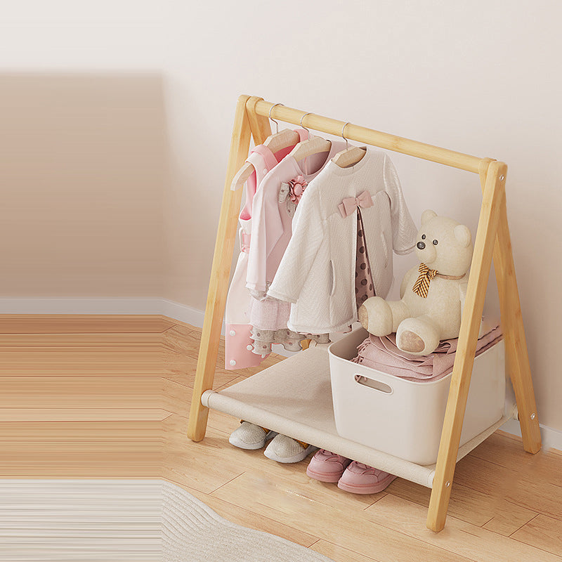 Albero per Bambini Pieghevole Rettangolare Naturale in Bambù Nan Scandinavo Contemporaneo 2/4-Tier per Camera da Letto