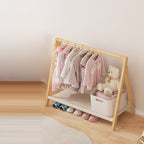 Albero per Bambini Pieghevole Rettangolare Naturale in Bambù Nan Scandinavo Contemporaneo 2/4-Tier per Camera da Letto