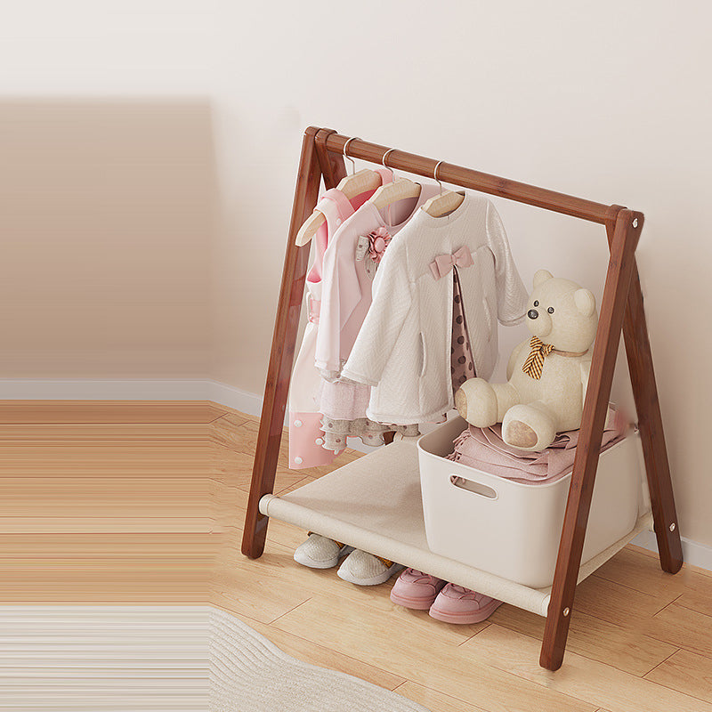 Albero per Bambini Pieghevole Rettangolare Naturale in Bambù Nan Scandinavo Contemporaneo 2/4-Tier per Camera da Letto