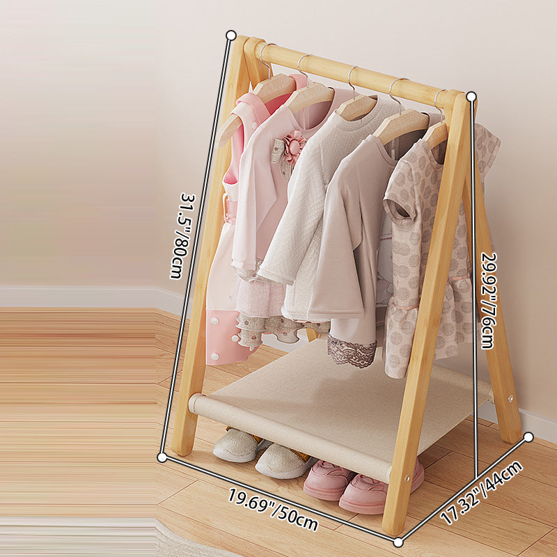 Albero per Bambini Pieghevole Rettangolare Naturale in Bambù Nan Scandinavo Contemporaneo 2/4-Tier per Camera da Letto