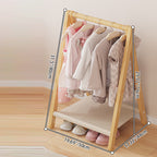 Albero per Bambini Pieghevole Rettangolare Naturale in Bambù Nan Scandinavo Contemporaneo 2/4-Tier per Camera da Letto