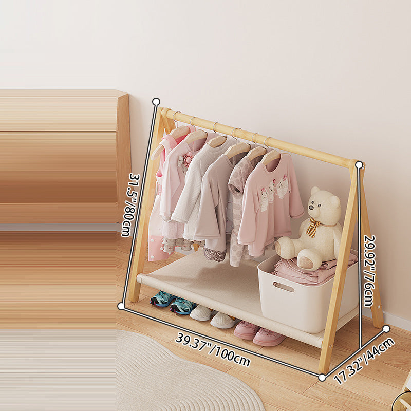 Albero per Bambini Pieghevole Rettangolare Naturale in Bambù Nan Scandinavo Contemporaneo 2/4-Tier per Camera da Letto