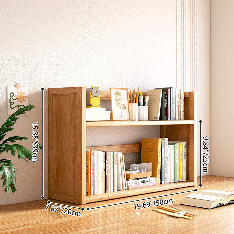 Libreria Contemporanea Scandinava Rettangolare in Bambù Nan in Fibra a Media Densità con 2/3 Ripiani e 1 Cassetto per Camera da Letto e Studio