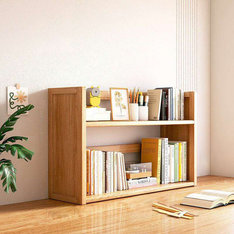 Libreria Contemporanea Scandinava Rettangolare in Bambù Nan in Fibra a Media Densità con 2/3 Ripiani e 1 Cassetto per Camera da Letto e Studio