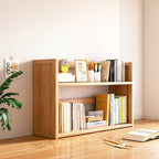 Libreria Contemporanea Scandinava Rettangolare in Bambù Nan in Fibra a Media Densità con 2/3 Ripiani e 1 Cassetto per Camera da Letto e Studio