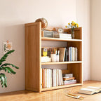 Libreria Contemporanea Scandinava Rettangolare in Bambù Nan in Fibra a Media Densità con 2/3 Ripiani e 1 Cassetto per Camera da Letto e Studio