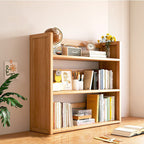 Libreria Contemporanea Scandinava Rettangolare in Bambù Nan in Fibra a Media Densità con 2/3 Ripiani e 1 Cassetto per Camera da Letto e Studio